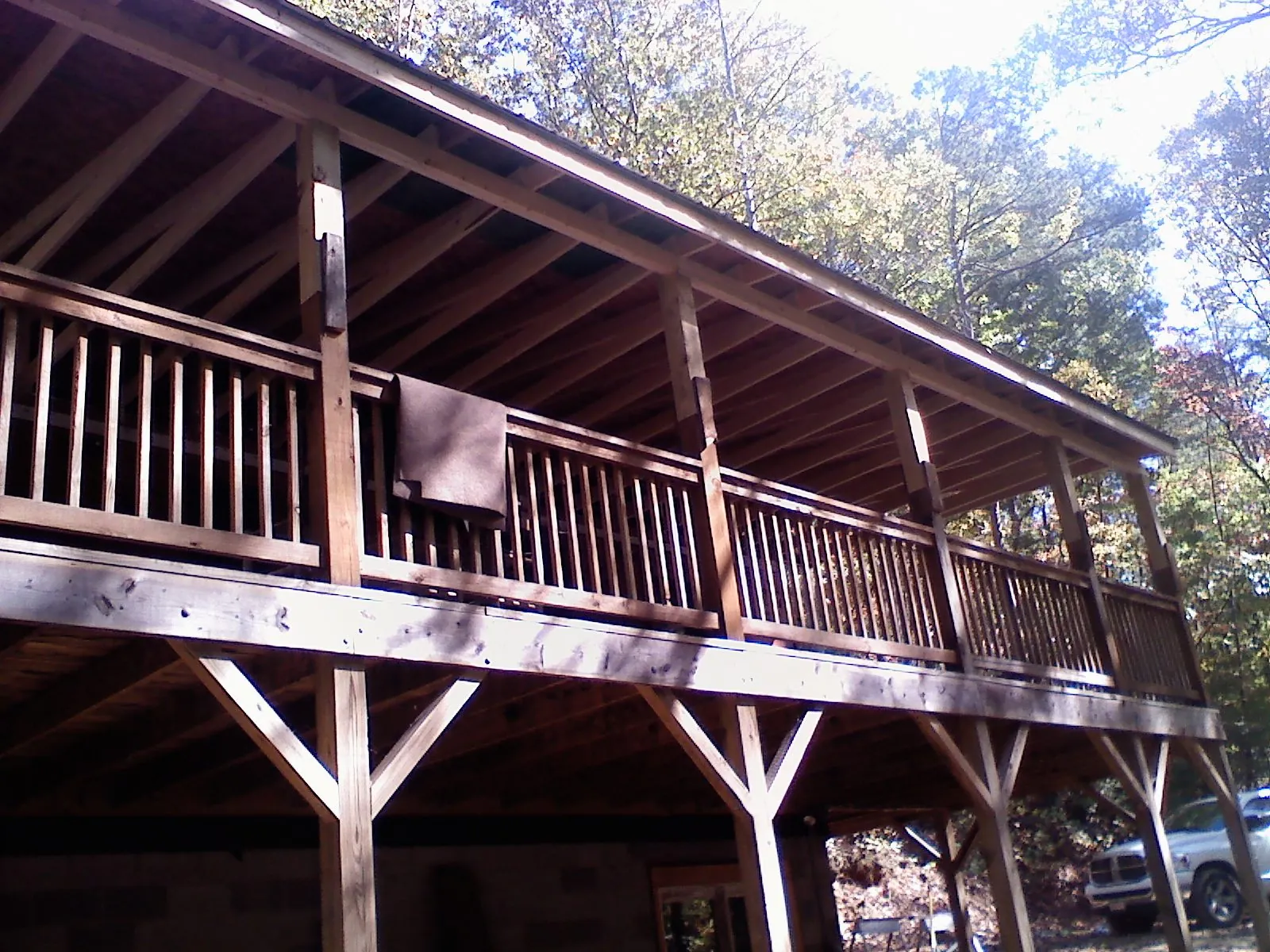 Timber framing under a new elevated porch and deck — Roof Leak Repair in Hanoverton by Roofing Brothers